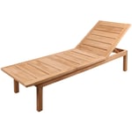 Beneffito - salento - Chaise Longue en Teck Massif - Bain de Soleil - Dossier Inclinable 4 niveaux - Solide et Résistant aux Intempéries - 200 x 65 x