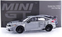 MINI GT 1/64 Honda Civic Type R 2023 Sonic Gray Pearl Left-hand drive Finished p