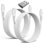 USB C to USB C Long Charger Cable 60W (3M+3M+Adapter) STRONG Braided Type C to C Cable Fast Charging Data Lead Compatible with iPhone 15, iPad 10th Generation, iPad Air 4/5, Samsung S24/S23/A15,Switch