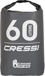 Cressi Sub S.p.A. Dry Back Pack Premium Sac à Dos 100% Étanche Imperméable - Flottant Haute Qualité Gris 60 L