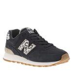 Baskets basses FEMME New Balance 574 en cuir nubuck léopard et à lacets