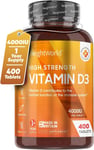 Vitamin D3 4000 IU – 400 High Strength D Tablets (1+ Year Supply) –...