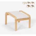 Ahd Amazing Home Design - Repose-pied en bois au design scandinave pour fauteuil canapé de salon Sylt Couleur: Blanc