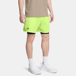 Short 2-en-1 Under Armour Vanish Woven pour homme Morph Vert / Noir / Noir XS