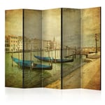 Paravent 5 Volets "Grand Canal, Venice Vintage" 172x225cm