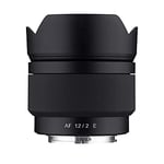 Samyang Objectif Ultra Grand Angle 12 mm F2.0 AF Auto Focus pour Monture Sony E (SYIO12AF-E) Noir