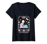 Womens Stenographer Tarot Card Steno Machine Stenography V-Neck T-Shirt