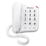 Big Button Phone 110 Corded - BINATONE 660610210001 Hearing Aid Compatible White