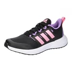 adidas Fortarun 2.0 Cloudfoam Lace Shoes Running, Core Black/Beam Pink/Violet Fusion, 3.5 UK