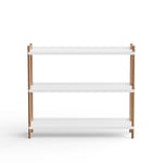 NINE - BOLT Shelving 1000 - 3 shelves Oak Natural White - Hyllor och hyllsystem - Lennart Ebert - Vit - Metall/Trä