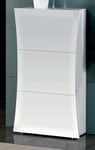 Dmora - Meuble à chaussures Giovanni, Meuble polyvalent avec 3 portes, Meuble à chaussures d'entrée, 100% Made in Italy, 71x27h122 cm, Blanc brillant