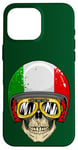 iPhone 16 Pro Max Made In Italy Cool Italian Flag Skull Illustration Graphic Case