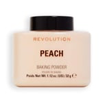 Revolution Beauty London, Loose Baking Powder, Prolongs Makeup Wear, Brightening Setting Powder, For All Skin Tones, Peach, 32g