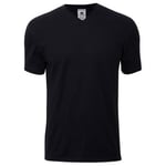 Dovre Single Jersey V-neck T-Shirt Svart bomull Large Herr