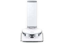 Samsung Jet Bot AI+ VR50T95735W/WA Robot aspirateur, Puissance d'aspiration 30 W, 0,2 W, Clean Station, Reconnaissance d'objet IA, capteur 3D, capteur LIDAR, Blanc Brumeux, Tapis