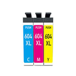 akaca 604XL Cartouches d'encre Compatibles avec Epson 604 604XL (1 C, 1 M, 1 Y), pour Expression Home XP-2200 XP-2205 XP-3200 XP-3205 XP-4200 XP-4205, Workforce WF-2910 WF-2930 WF-2935 WF-2950