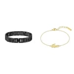 Lacoste Bracelet à Maillons pour Homme Collection METROPOLE Embelli avec motif petit piqué - 2040119 & Bracelet en Chaîne pour Femme Collection CROCODILE - 2040047