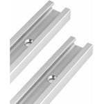 Dolaso - 300 mm T-Track T-Slot en Aluminium, Rail à Onglet en t pour Scie à Table, Défonceuse et Outils de Travail du Bois, 19 x 9.5mm, 2 Pièces