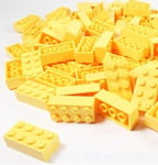 LEGO BRICKS 25 x YELLOW 2x4 Pin - From Brand New Sets sent in a Sealed Clear Bag