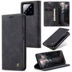 CaseMe Xiaomi 14 Fodral Retro Flip Svart