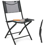 Homecall Chaise de jardin pliable (Noir)