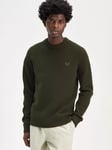 Fred Perry Lambswool Crew Neck Jumper, Hunting Green