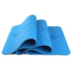 Xinllm Tapis Fitness Tapis Yoga Voyage Tapis d'exercice Très Épais Tapis d'exercice Gym Mat pour La Maison Tapis de Yoga pour Hommes Yoga Stretch Tapis Blue,0.8cm