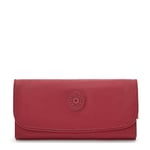 Kipling Money Land Printed Snap Wallet, Funky Red, 7.25''L x 4''H x 1.25''D, Women's Money Land Wallet, RFID Anti-Hacker Technology Wallet, Snap Wallet