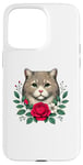 iPhone 15 Pro Max Roses Flowers Napoleon Cat Minuet Cat Case