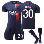 2023-2024 Paris Saint G ermain fotbollströja för barn nr 30 Messi S 28