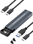 M.2 Nvme Adaptateur De Boîtier Ssd Sata Usb 3.1 Gen 2 Vers Nvme 10 Gbit/S,Sata 5 Gbit/S,Lecteur De Boîtier De Disque Dur Pour Pcie Nvme M-Key (B+M) 2230/2242/2260/2280,Garniture,Sans Outil