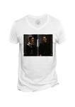 T-Shirt Homme Col V Matrix Keanu Reeves Carrie Anne Moss Film Action Cinema