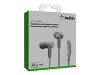 Belkin Rockstar - Ørepropper Med Mikrofon - I Øret - Kablet - Lightning - Lydisolerende - Hvit - For Apple 10.5-Inch Ipad Pro  Ipad Mini 4  Iphone 7, 7 Plus, 8, 8 Plus, X, Xr, Xs, Xs Max