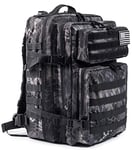 QT&QY 45L Sac à dos tactique militaire Sac d'assaut militaire Molle Grande capacité sac d'urgence Camouflage Randonnée Camping Trekking Sac à dos de chasse