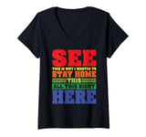 Womens See This Is Why I Wanted To Stay Home This All This Right V-Neck T-Shirt