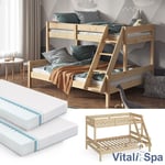 Lit mezzanine Lit superposé Everest naturel 140x200 cm Matelas VitaliSpa