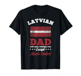 Funny Latvia Flag Fathers Day Latvian Dad T-Shirt