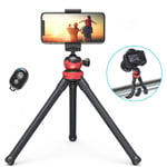 Flexibelt kamerastativ, flexibelt smartphone-stativ med mobiltelefonhållare, för kamera, iPhone, Gopro med telefonadapter och Gop