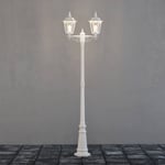 Konstsmide Firenze-lyhtypylväs, 2-lamppuinen, valkoinen
