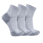 Carhartt Men's Midweight Cotton Blend Quarter Sock 3 Pack, Grey, Large (Pack of 3)