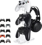 Support Pour Casque Et Manette De Xbox Series X Ps4 Ps5 Switch, Porte Manette Gaming En Acrylique Transparent, Support Porte Universels Pour 3 Manettes (A)