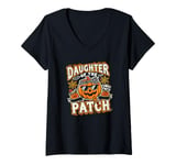 Womens Funny Daughter of the Halloween Pumpkin Patch V-Neck T-Shirt