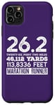 Coque pour iPhone 11 Pro Max 26,2 MILES 46,112 YARDS 313,886 PIEDS MARATHON COURNER Meme