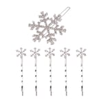 6 Pcs White Miss Snowflake Hair Clips Women Christmas Barrettes