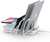 SooPii 70W Charging Station for Multiple Devices,5 Port Charging Dock with 15W Wireless Charger, 25W USB C PD/PPS Fast Charging for Galaxy,lPad,lPhone 15/14/13/Xs/Max