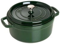 STAUB 1003977 Cast Iron Roaster/Cocotte, Round, 26 cm, 5 L, Basil/Green
