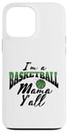 Coque pour iPhone 13 Pro Max Southern Moms Cadeau fantaisie pour mère Motif basketball Vert et noir