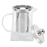 Transparent Glass Teapot With Removable 304 Stainless Steel Filter Tea Kettle Fo