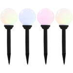 Sollampa led set vidaxl - 4 st sfäriska 15 cm rgb vit pp polypropen