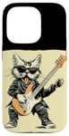 Coque pour iPhone 14 Pro Guitare à bascule Chat pour guitare électrique Amoureux des animaux